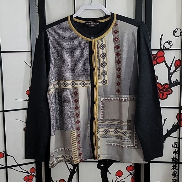 Aldo Colombo 100% Merino Wool Button Front Cardigan - Picture 2 of 7